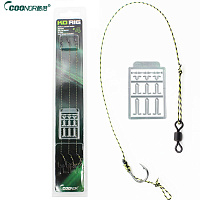 Набор карповых поводков "волосяная оснастка" со стопорами KD RIG 15 см 25lb 3 шт. COONOR